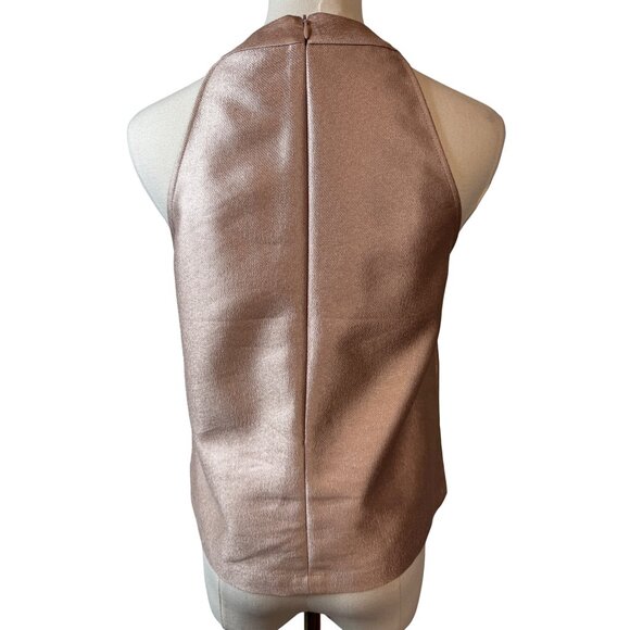 Zara Basic Collection WomensSleeveless Top Metallic Bronze Small Polyester/Visco - Picture 4 of 13